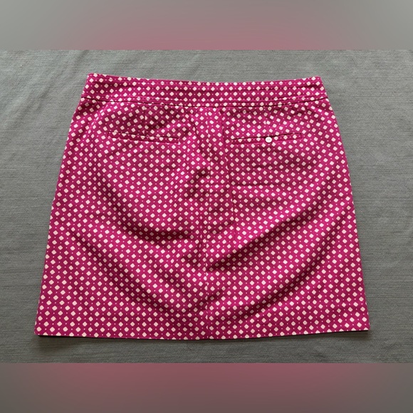 J. Crew Fuchsia Hot Pink and White Polka Dot Mini Skirt Canvas Size 2 - Picture 5 of 10